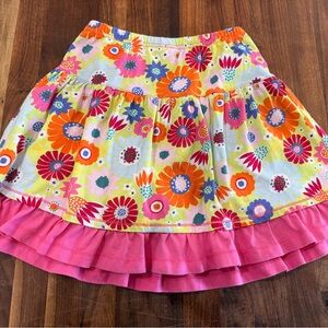 Hanna Andersson Bright Pink Floral Tiered Skirt